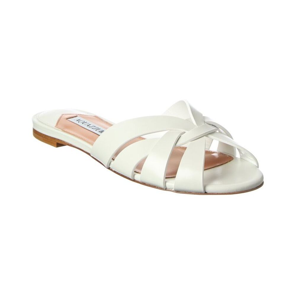 Aquazzura Leather Sandal, White